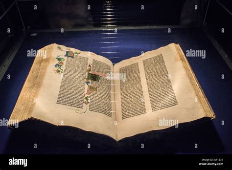 Gutenberg Bible, Gutenberg museum, Mainz, Germany Stock Photo - Alamy