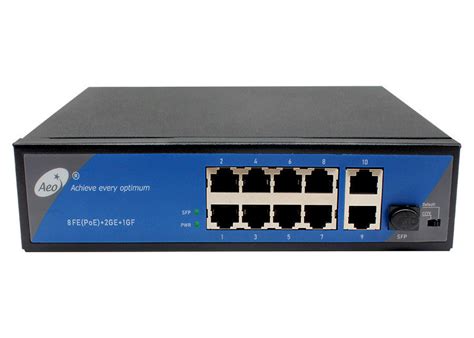 8 Port 2 Gigabit Uplink Industrial POE Ethernet Switch