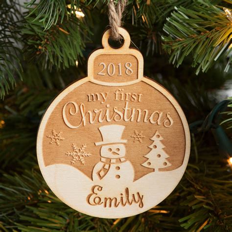 Personalized Wood Ornament - My First Christmas Ornament - Walmart.com | Personalised christmas ...