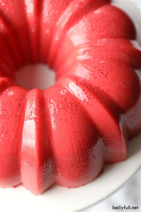 Creamy Strawberry Jello Mold - Belly Full