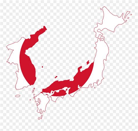 Flag Map Of Japan And Korea - Japanese Empire Flag Map Clipart (#1710801) - PinClipart