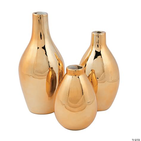 Gold Metallic Vase Set