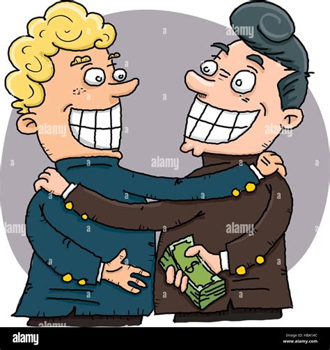 cartoon businessman giving a bribe to another Stock Vector Image & Art ...