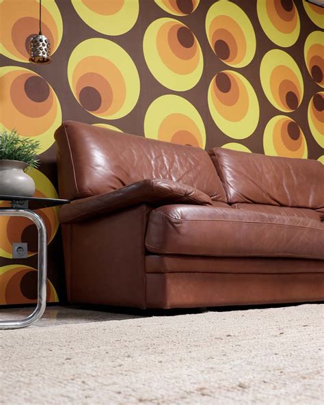 Italian brown leather Sofa - Martina Vintage