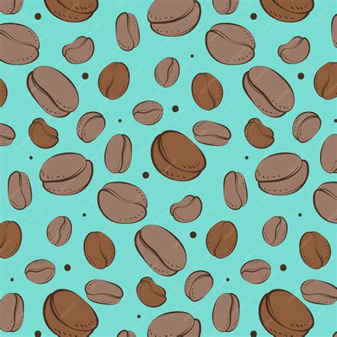 Premium Vector | Hand drawn coffee bean drawing pattern