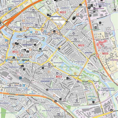 Stadsplattegrond Zwolle | Vector-Map plattegronden collectie 2020.