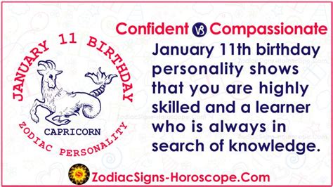 January 11 Zodiac (Capricorn) Horoscope Birthday Personality and Lucky Things