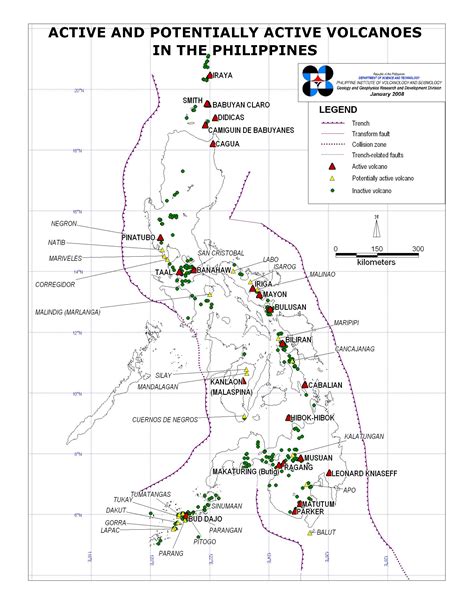 Philippine map, Active volcano, Map