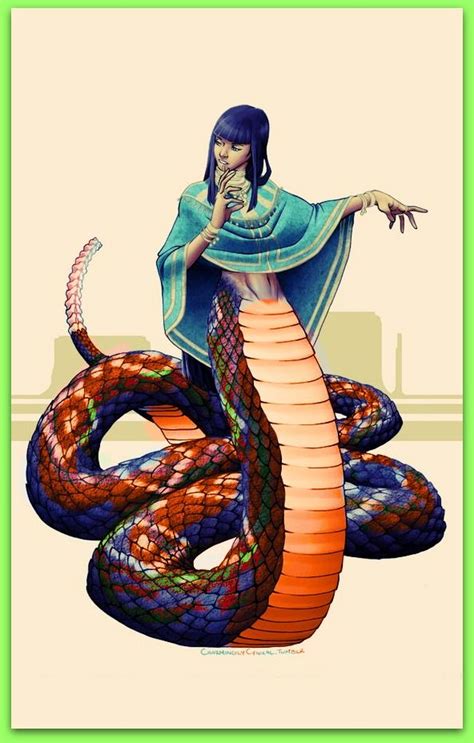 Naga - an ancient race of semi divine serpent creatures beings first depicted in ancient Vedic ...