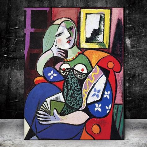 Woman With Book by Pablo Picasso Famous Painting Printed on Canvas • CanvasPaintArt