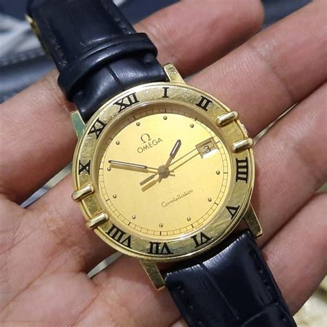 Omega Constellation Date Swiss Made 18K Solid Gold Quartz Wristwatch ...