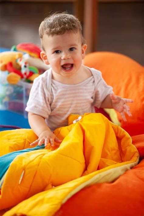 Little Baby Boy Playing in Living Room on the Floor Stock Photo - Image of colorful, floor ...