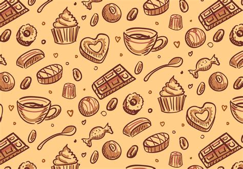 Chocolate Candy Pattern Vector Wallpapers Vintage, Cute Wallpapers, Videos Kawaii, Vintage ...