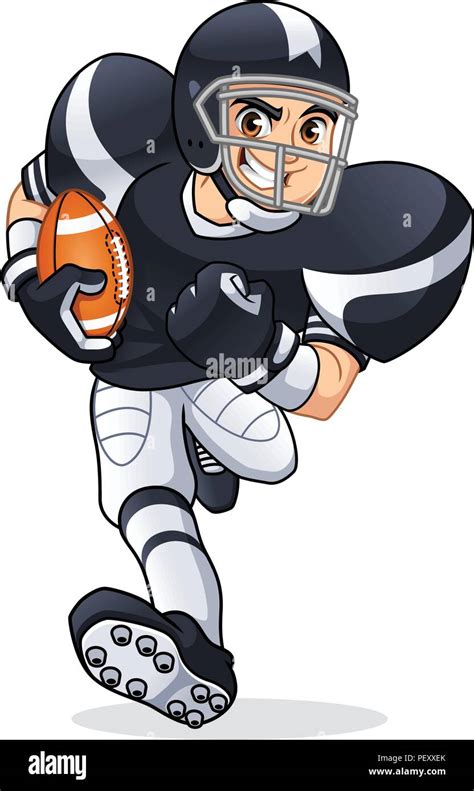 American football player running cartoon character design vector illustration Stock Vector Image ...