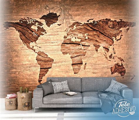 Carte Du Monde En Bois Design Et D World Map Mural World Map Wall | The Best Porn Website