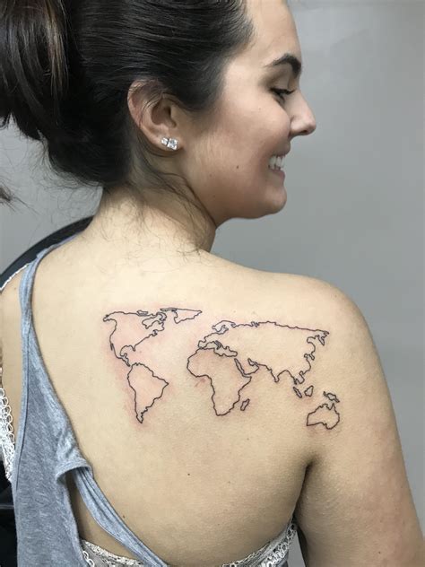 World map tattoo done by Rick Levenchuck at Whiskey River Tattoo in Virginia Beach! Im obsessed ...