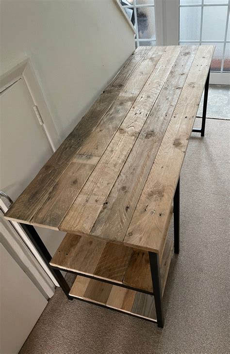 Home Office Desk With Reclaimed Pallet Boards - Etsy | Wood office desk ...
