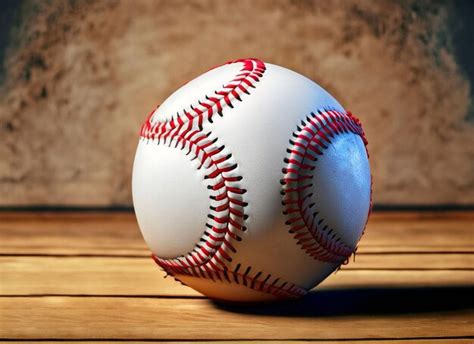 Premium AI Image | A baseball with red stitching on it