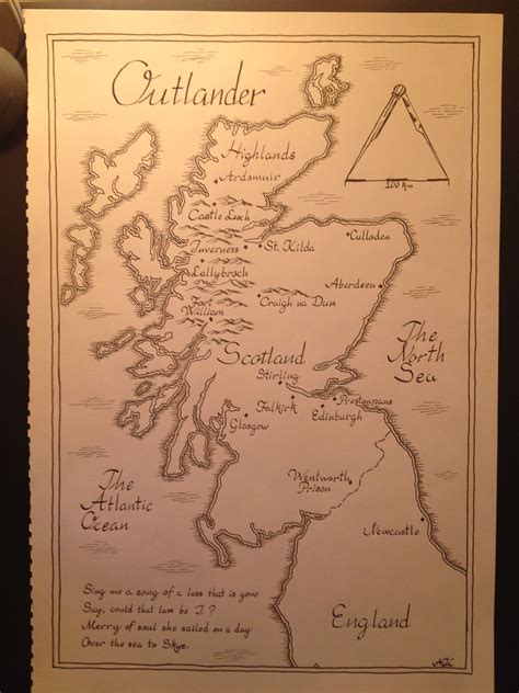 Map of Scotland based on the book series "Outlander" (OC) | Outlander locations, Outlander book ...