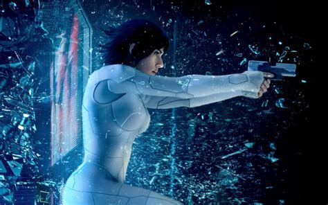 Wallpapers ghost in the shell, gun, movies, scarlett johansson, the major, actress