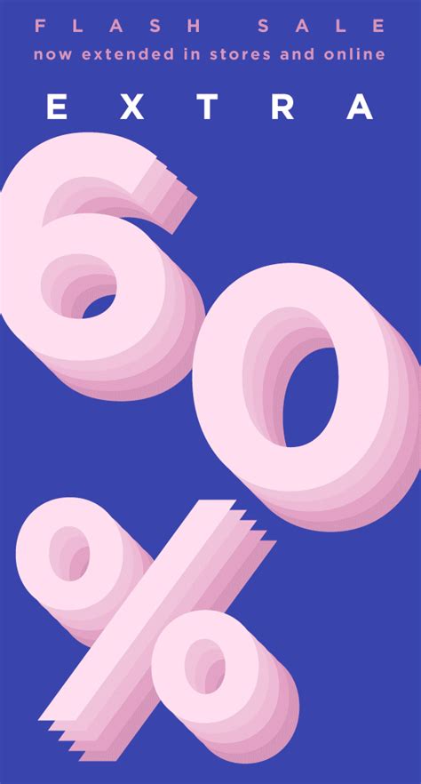 60% off EXTENDED in stores & online [Video] | Email design inspiration, Sale poster, Poster design