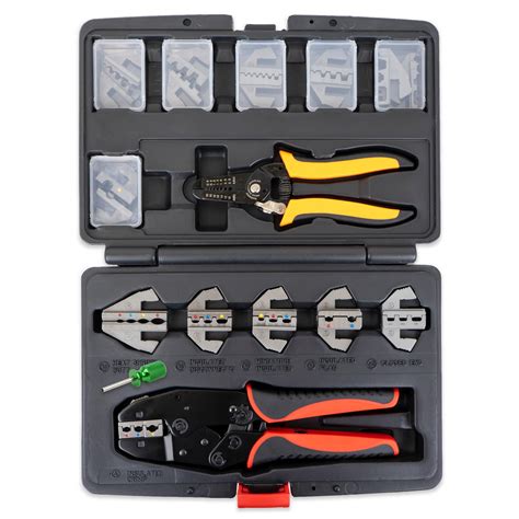 Interchangeable Ratcheting Terminal Crimper Set - 12 Die Sets with Wir – Tool Guy Republic