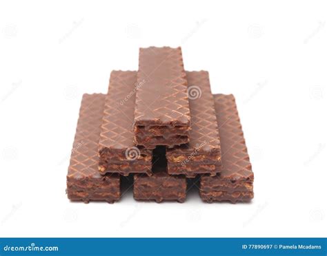 Chocolate Peanut Butter Wafer Cookies Stock Image - Image of wafer, pile: 77890697