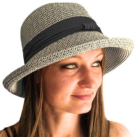 SUMMER SUN STRAW HAT ADJUSTABLE TRAVEL FOLDABLE BRIM TRILBY BOWLER | eBay