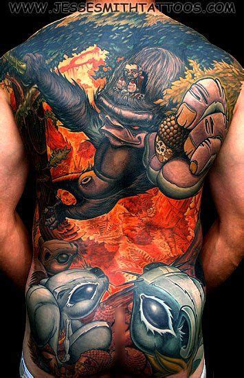 monkey, cartoon, back tattoo Full Back Tattoos, Great Tattoos, Beautiful Tattoos, Body Art ...