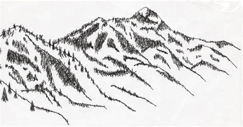 Mountain Sketch | A pen and ink sketch, drawn in between pho… | Flickr