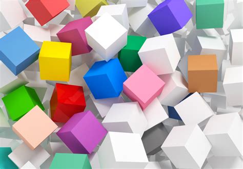 Wall mural 3D cubes of different colors 3d mural wallpaper - TenStickers