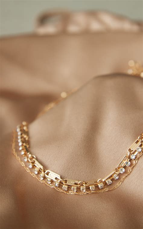 Gold Assortd Chain Layered Necklace | PrettyLittleThing USA