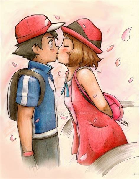 Serena x ash kiss by dayrubira on DeviantArt | Ash y serena pokémon ...