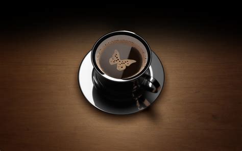 Butterfly Coffee Cup HD Wallpaper