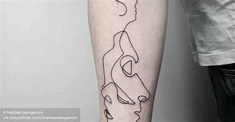 Continuous line art tattoo inspired by Quibe's 'Close'