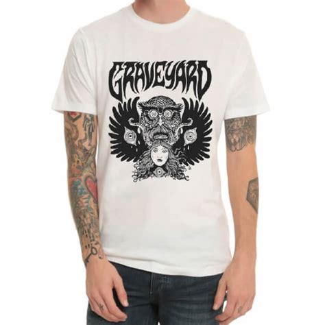 Graveyard Band Rock T-Shirt White Heavy Metal Tee | WISHINY