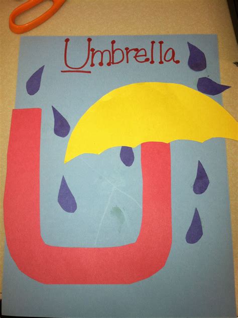 Letter U Umbrella Craft - LETTER OPD