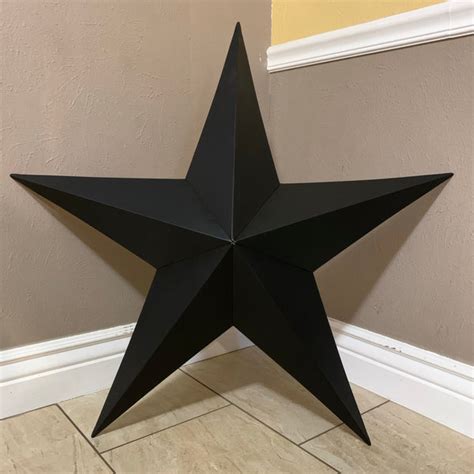 12", 17", 24", 30", 36" RUSTIC BLACK BARN METAL STAR WALL ART WESTERN ...