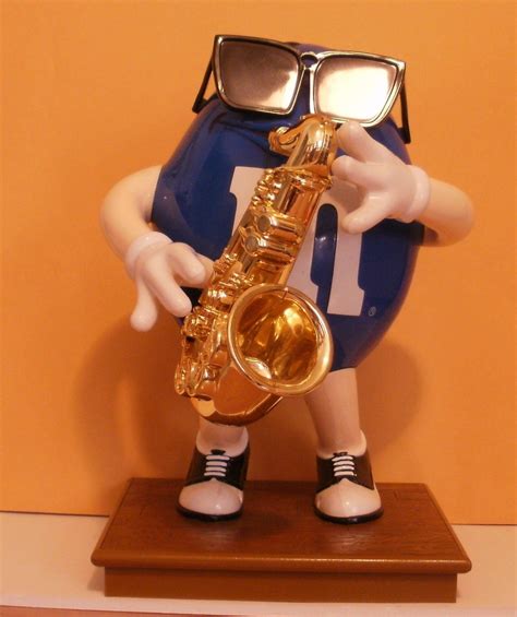 Original M&M's Candy Dispenser-Blues Cafe Saxophone- Limited Edition Collectible Blue Cafe, M M ...