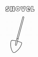 Premium Vector  Coloring With Thick Lines For The Little Ones shovel sketch template