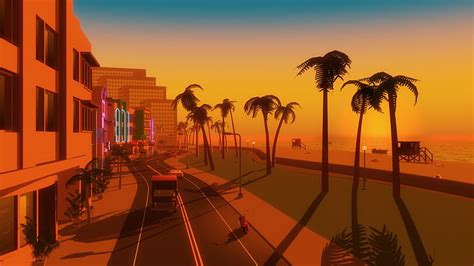 HD wallpaper: Sunset, Sea, Beach, Miami, The city, Neon, Street ...