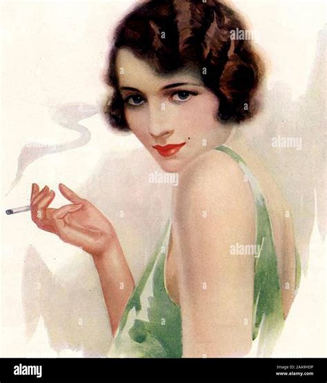 TWENTIES WOMAN SMOKING Stock Photo - Alamy