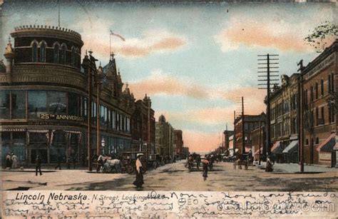 N Street Looking West Lincoln, NE Postcard