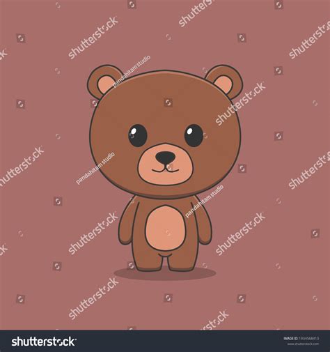 Cute Cartoon Brown Bear Drawing Kawaii Stock Vector (Royalty Free) 1934568413 | Shutterstock