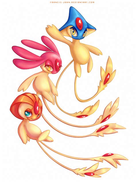 Shiny Uxie Mesprit and Azelf by francis-john on DeviantArt