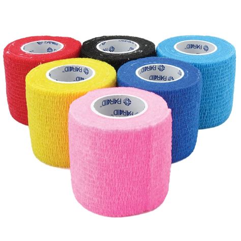 Self-Cohesive/Adherent Bandage Wrap, ParaAid®, Latex-Free, 2" x 5yds/Roll, Multi-color | McGuff ...