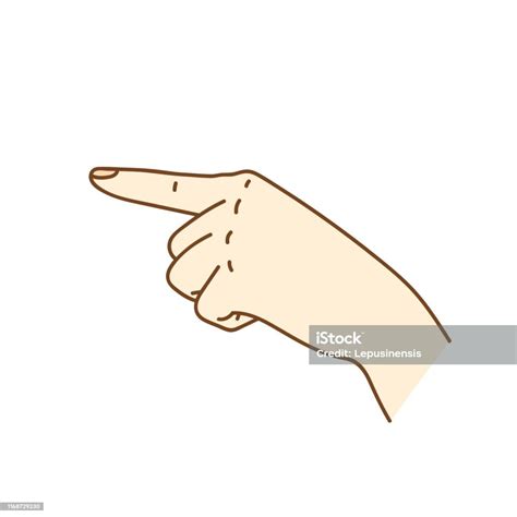 Human Hand Drawing With Pointing Finger In Modern Style Look Forward At The Point Vector ...