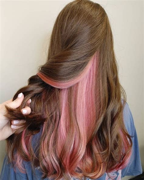 17 Brown Hair Ideas With Black, Blue, Pink and Purple Underneath | Pink hair dye, Pink hair ...