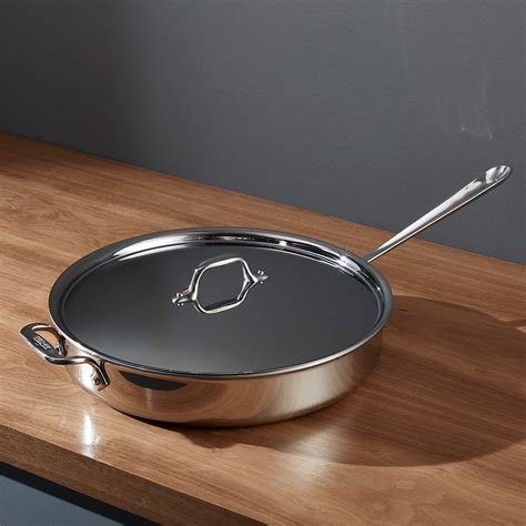 All-Clad d3 Stainless 6 qt. Sauté Pan with Lid + Reviews | Crate ...