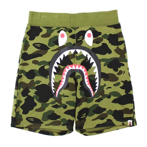 Bape 1st Green Camo Shark Face Shorts | SaruGeneral